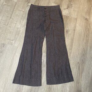 Cabi Brownish Grey Linen Flare Leg Trouser Pants size 8